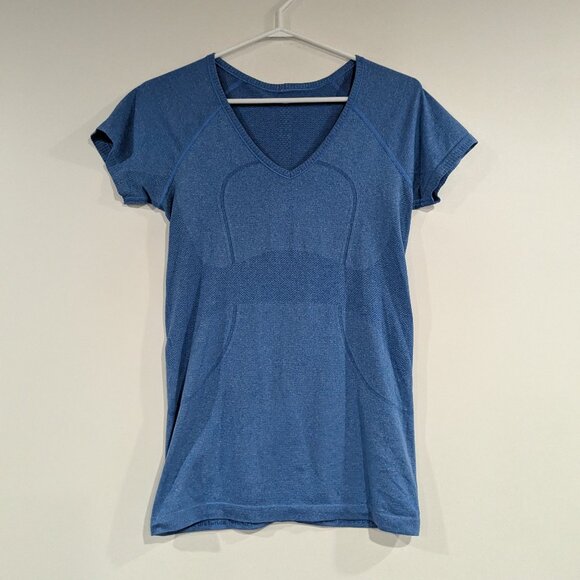 Lululemon Athletica Swiftly Tech V Neck Tee Rocksteady Blue Size 8 - Picture 1 of 3